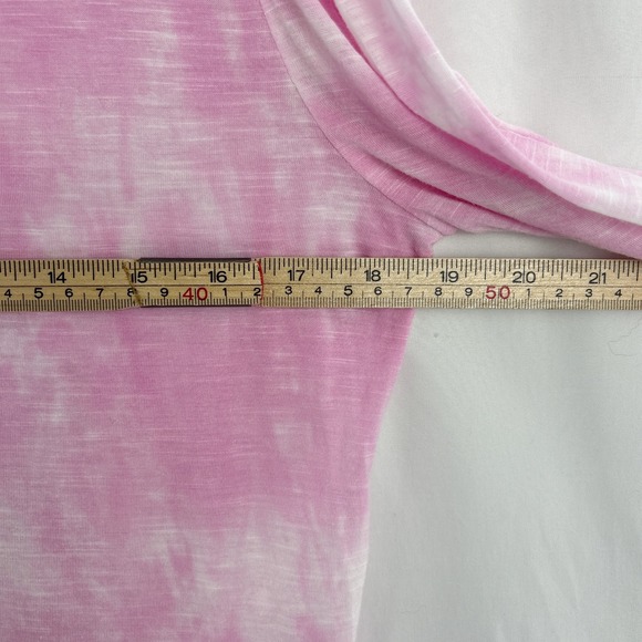LoveShackFancy Tie Dye Sheer Lightweight Henley Top Women's Medium Pink - Picture 15 of 16